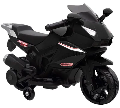 Produktbild von Elektro-Motorrad für Kinder, Hupe, Scheinwerfer, Musikfunktion, 2,5 km/h, Schwarz