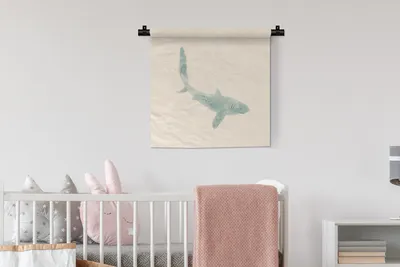 Produktbild von MuchoWow® Wandteppich Wandbehang Fische - Tiere - Meer - Grau 60x60 cm Tapisserie Dekoration Wandtuch - Dekorationen - Wand Decke