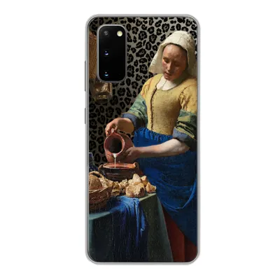 Produktbild von MuchoWow® Handyhülle Schutzhülle Hülle für Samsung Galaxy S20 Milchmädchen - Kunst - Pantherdruck - Vermeer - Gemälde - Alte Meister Silikon Softcase Handy Hülle - Bild