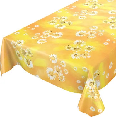 Produktbild von Tischdecke Wachstuch Blumen Gelb Robust Wasserabweisend Breite 140 cm Länge 200 cm