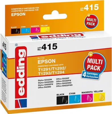 Immagine prodotto di cartuccia d'inchiostro 18-415-01 come Epson T1291-94 sw/c/m/y 4pcs
