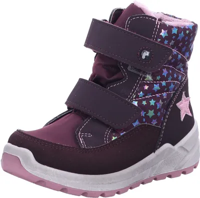 A single child's boot is shown against a white background.