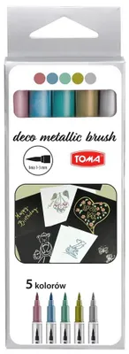 Produktbild von TOMA Metallic Brush Pens Schulmarker 5 Farben