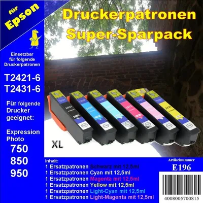 Produktbild von E196 - T24XL - TiDis Ersatzpatronen 6er Supersparpack