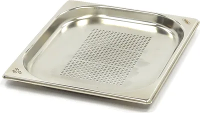 Image de Maxima - Récipients Gastro Gastronorm - 1/2 GN - 2 cm de profondeur - Acier inoxydable - Perforé
