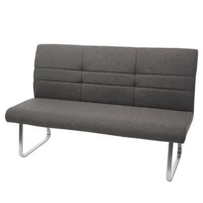 Produktbild von Sitzbank MCW-G55, Esszimmerbank Bank, Stoff/Textil Edelstahl gebürstet  grau-braun 180cm