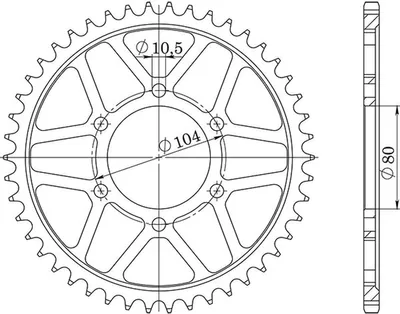 Immagine prodotto di In Acciaio Passo 530 - Z 46 Denti (Dis.16604)