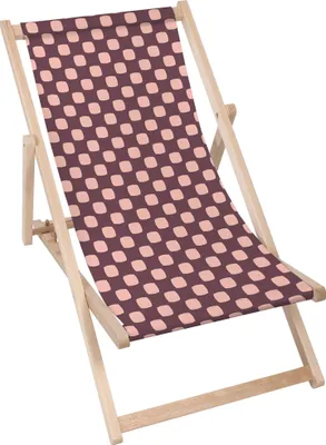 Produktbild von Dreamroots Liegestuhl klappbar Holz bis zu 130 kg, Sonnenliege klappbar mit 3-stufiger Neigungsregulierung der Rückenlehne, Geometric Squares