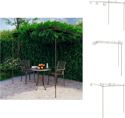 Produktbild von vidaXL Garten-Pergola Antik-Braun 3x3x2,5 m Eisen -  Rosenbögen, Gitter & Pergolen