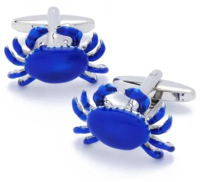 Productafbeelding van Manchetknopen in de vorm van een krab - Blauw