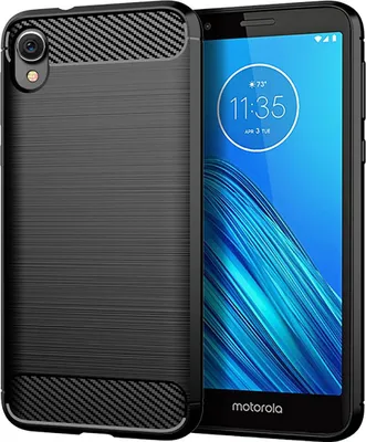 Produktbild von Schutzhülle Handyhülle für Motorola E6 Case Cover Carbon Optik Schwarz