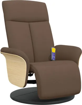 Produktbild von vidaXL Massagesessel mit Fußteil Braun Stoff