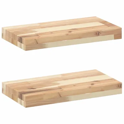 Produktbild von vidaXL Schweberegale 2 Stk. 60x20x4 cm Massivholz Akazie Unbehandelt