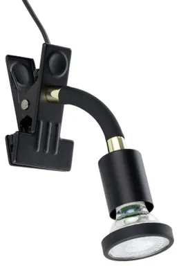 Productafbeelding van Klemspot Parrini schakelaar - zwart/messing - 1x GU10