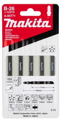 Produktbild von Makita Stichsägeblatt Spezial B-26 - 71 mm - 9 - HSS - 5 Stk.