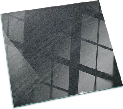 Produktbild von Textur von Naturstein – Glasbodenplatte für – Kaminofen – Kaminplatte Glas – Schutzglas – Funkenschutzplatte –Glasbodenplatte Feuerfeste – Hitzeschutzplatte – Bodenschutz aus Glas – 60x60 cm