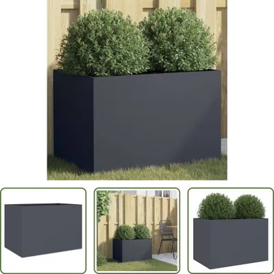 Obrázek produktu pro The Living Store Květináč Anthracite 62x40x39 cm Ocel válcovaná za studena