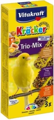 Productafbeelding van Trio Mix honing/sesam-ei/graszaad-abrikoos/vijg-kracker kanarie 3in1 Gebr. de Boon Vitakraft