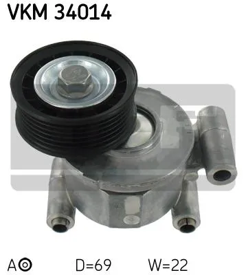 Produktbild von SKF VKM 34014 Spannrolle Keilrippenriemen für FORD Focus II Schrägheck (DA, HCP, DP) Focus II Kombi (DA, FFS, DS) für VOLVO V50 (545) für MAZDA 5