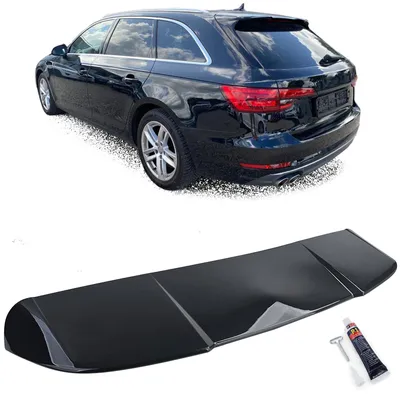 Productafbeelding van Achterspoiler, zwart glanzend, voor Audi A4 B9 8W Avant, modeljaren 2015-2022