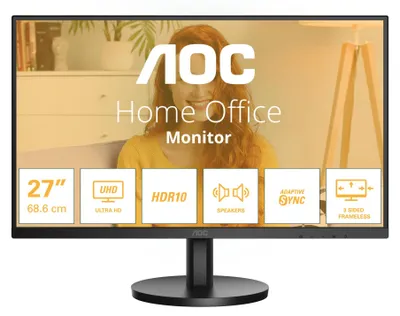 Produktbild von AOC B3 U27B3A Computerbildschirm 68,6 cm (27") 3840 x 2160 Pixel 4K Ultra HD LCD Schwarz