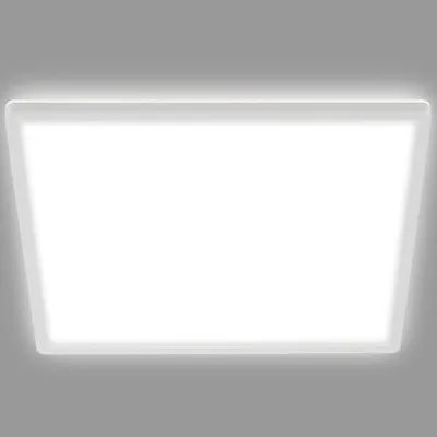 Image de Panneau LED plafond ultra-plat 18W 2400lm 293x293mm, dimmable 3 niveaux avec rétroéclairage décoratif, mémoire intégrée, blanc neutre 4000K, IP20