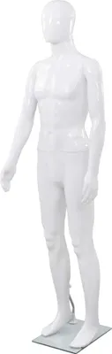 Produktbild von Männliche Schaufensterpuppe mit Glassockel Weiß 185 cm