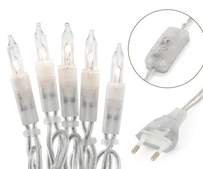Obrázok produktu pre Rozprávkové svetlá mini reťazový spínač priehľadný 20 sviečok vnútorná dekorácia strana retro