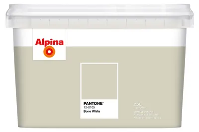 Produktbild von Alpina Wandfarbe Pantone matt bone white 2,5 L