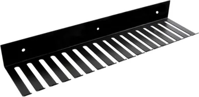 Produktbild von Velleman Messkabelhalter, Metall, schwarz, Wandmontage, 16 Schlitze, 10 Mm Breite, 100 Mm Tiefe,