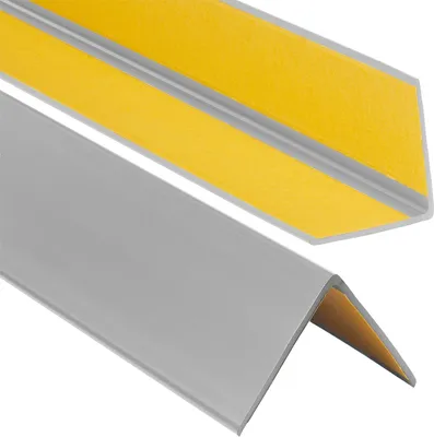 Produktbild von ProfiPVC Winkelprofil Selbstklebend Kunststoffwinkel aus PVC-Gummi, elastischer Kantenschutz, Eckschutzprofil, einfache Montage - 50x50mm 0,90 m, Grau