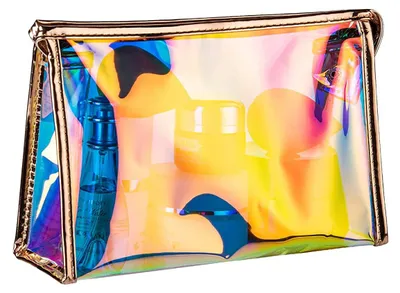 Produktbild von Holografische Kosmetiktasche, wasserdichte, tragbare Kosmetiktasche und transparente Kulturtasche für Damen und Brautjungfern