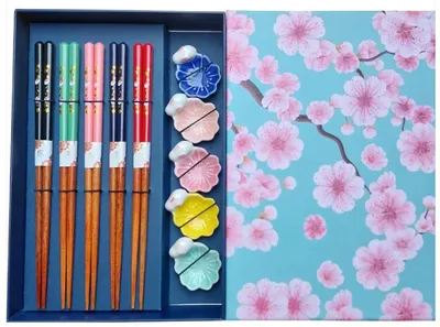 Produktbild von JADE TEMPLE Essstäbchenset mit Blumen Bänkchen
