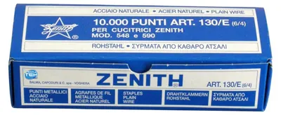 Zdjęcie produktu dla Zszywki stalowe Zenith 130/E 6/4 10000 sztuk do zszywaczy 548 590