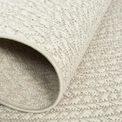 Produktbild von Teppich Outdoor Wohnzimmer strapazierfähig mit Kreismuster in Creme Größe - 160 x 230 cm