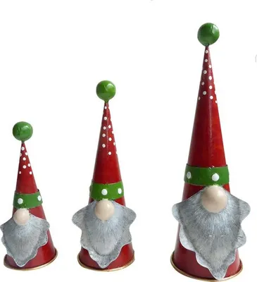Produktbild von Medusa Metallfiguren Zwerge 3er Set, Dekofiguren für Weihnachten