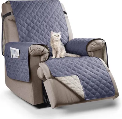 Immagine prodotto di Copertura per poltrona relax, impermeabile, 25 pollici, con braccioli e tasche, elasticizzata, adatta a poltrone relax