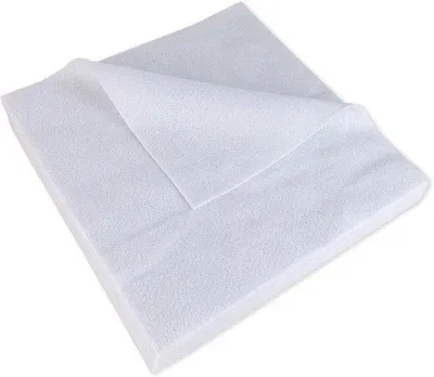 Obrázok produktu pre Mäkký biely pružný plstený materiál, hrúbka 14 mm, rozmery 30 x 30 cm