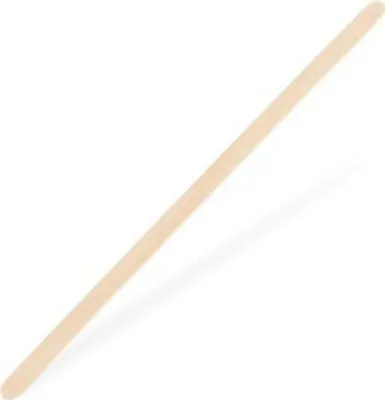 A single wooden stirring stick is shown diagonally on a white background.