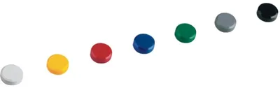 Immagine prodotto di MAUL Magnete MAULpro rotondo 20 pezzi 0,3 kg Plastica Ferrite infrangibile eroso verniciato Ø 2 x 0,75 cm bianco blu giallo verde rosso nero