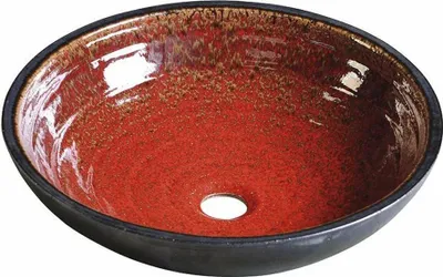 Immagine prodotto di Lavabo in Vetroceramica ATTILA, diametro 43 cm, rosso pomodoro/petrolio