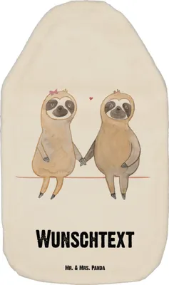 Produktbild von Mr. & Mrs. Panda Personalisierte Wärmflasche Faultier Pärchen - Weiß - Personalisierte Geschenke, Personalisiertes Körnerkissen, Faultier Deko, Liebespaar, Lieblingstier