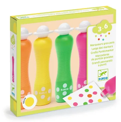Produktbild von Djeco-Farben: 4 Schaumstoffspitzen Neon