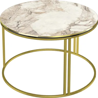 Produktbild von Couchtisch ’Aulum’ 50 x 70 cm Marmor, weiß / Gold