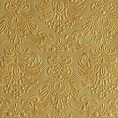 Produktbild von Servietten Papier 25x25cm 3-lag Elegance geprägt 15 Stk Gold Metallic