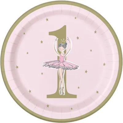Produktbild von 1. Geburtstag Ballerina 8 große Teller