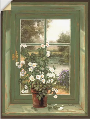 Produktbild von ARTland Wandbild, selbstklebend Wildrosen am Fenster Größe: 30x40 cm