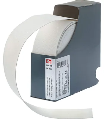Elastisches Gummiband 50 mm weiß, 10 m, 72% Polyester/28% Elastodien