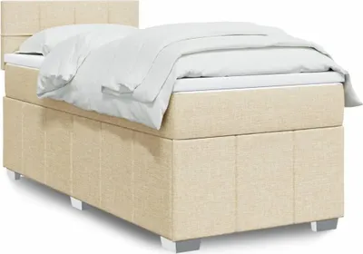 Produktbild von Hochwertig Boxspringbett mit Matratze Creme 100x200 cm Stoff 3289284