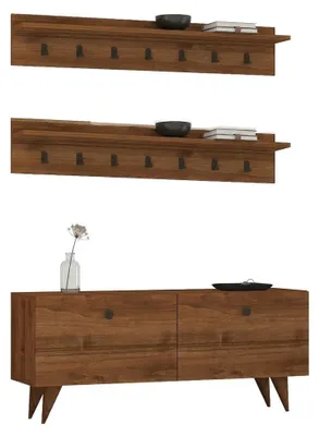 Produktbild von Serina - Flurmöbel, 113x35x49h cm Nussbaum Braun, Garderobe